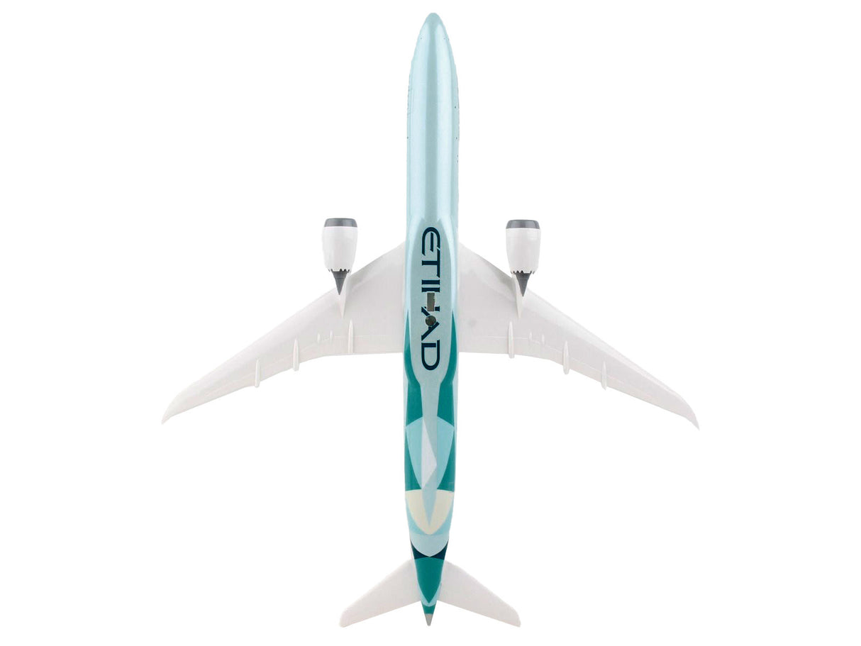 Boeing 787-10 Dreamliner Commercial Aircraft "Etihad Airways" (A6-BMH) Light Green with Tail Graphics (Snap-Fit) 1/200 Plastic Model by Skymarks