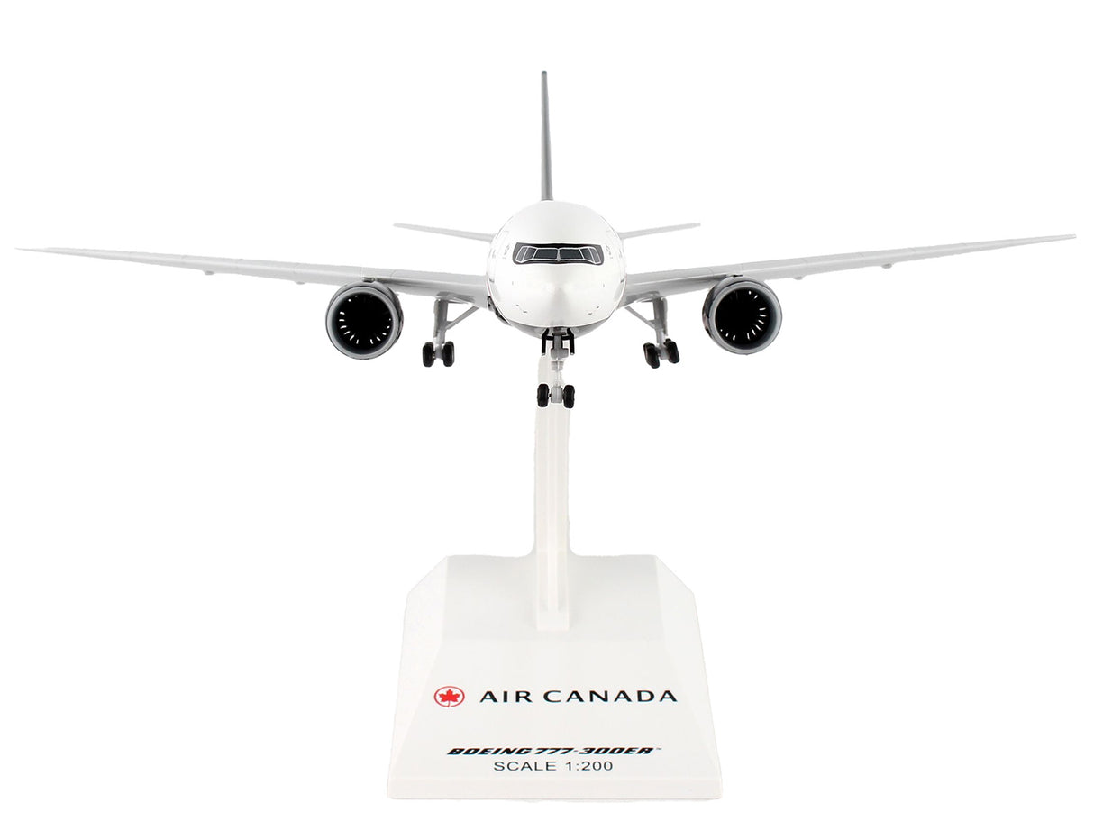 Boeing 777-300ER Commercial Aircraft "Air Canada" (C-FKAU) White with Black Tail (Snap-Fit) 1/200 Plastic Model by Skymarks