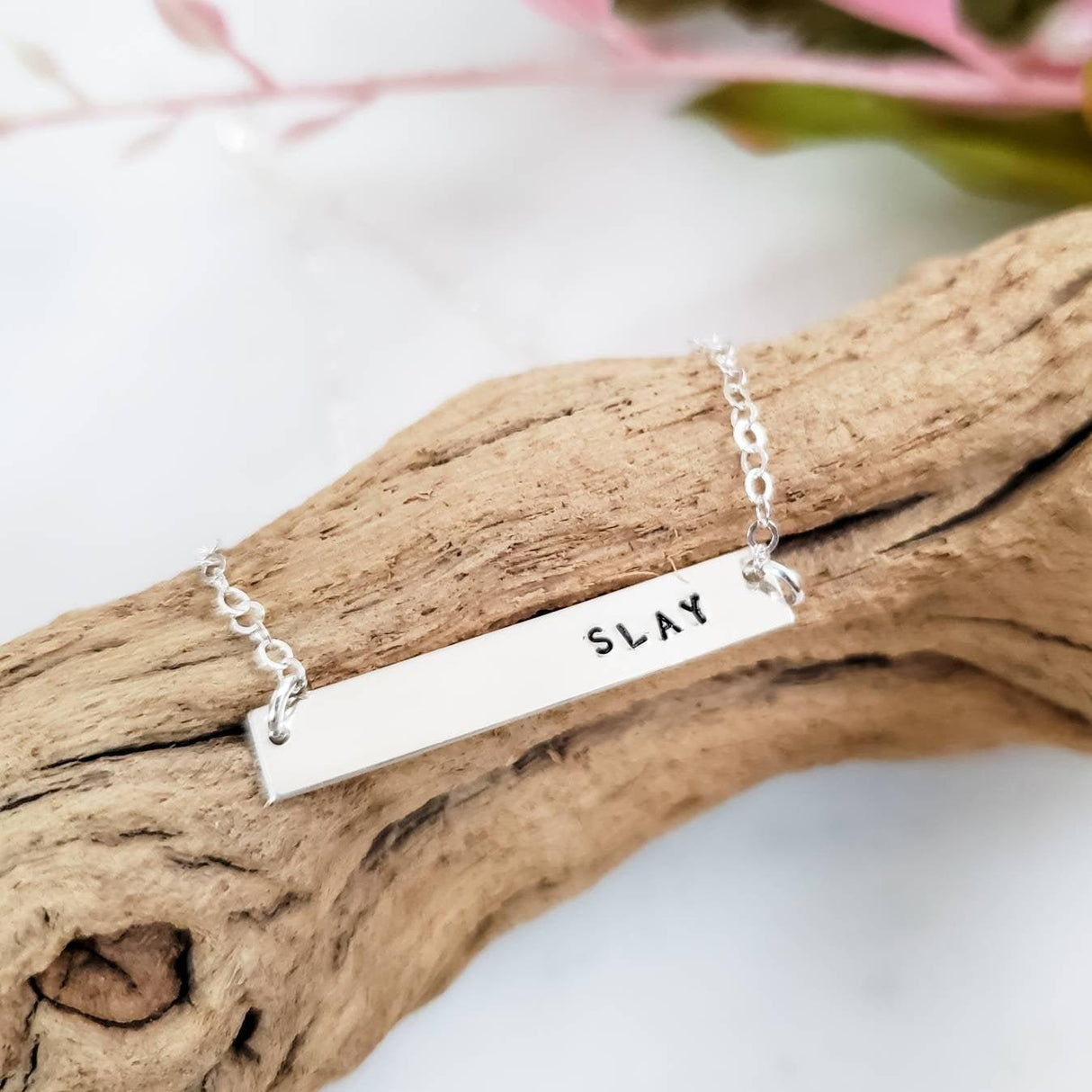 SLAY Bar Necklace by Salt and Sparkle