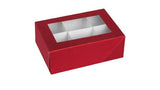 Window Box 7"X5"X2.5" Red With Six Sections 12 Pack by Hammont