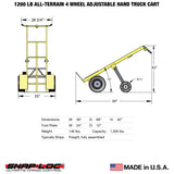 SNAP-LOC 1200 lb Capacity All-Terrain 4 Wheel Adjustable Hand Truck Cart by SNAP-LOC CARGO CONTROL