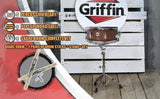 GRIFFIN Snare Drum Package with Snare Stand, 2 Pairs of Drum Sticks & Drum Key | Snare Kit with Poplar Wood Shell 14" x 5.5" with Flat Hickory PVC | 8 Metal Tuning Lugs & Snare Strainer Throw Off by GeekStands.com