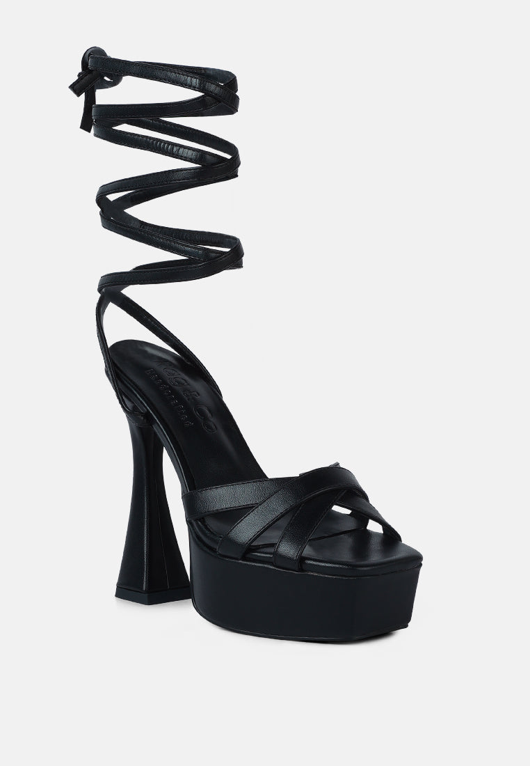 splitsoul lace up high platform sandal by London Rag