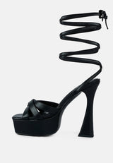 splitsoul lace up high platform sandal by London Rag