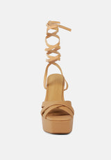 splitsoul lace up high platform sandal by London Rag