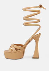 splitsoul lace up high platform sandal by London Rag