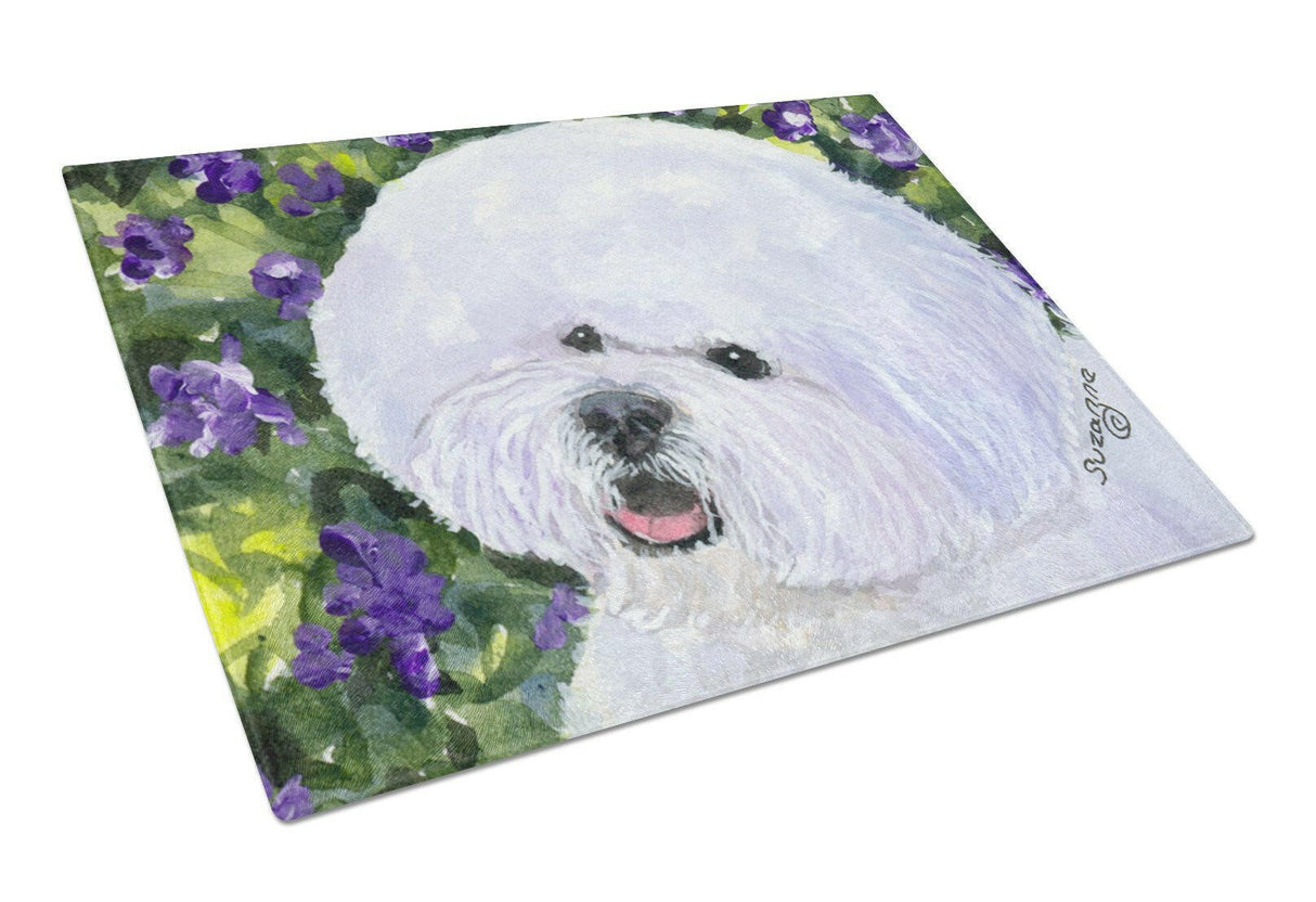 Bichon Frise Glass Cutting Board Large by Caroline's Treasures