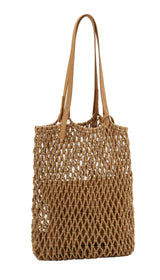 Womens Straw Bag,Travel Beach Tote Fishing mesh Bag,Straw Woven Bag by hfstylish