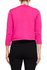 Zac & Rachel 3/4 Sleeve Open Faced Shrug with Tiered Scallop Details by Curated Brands