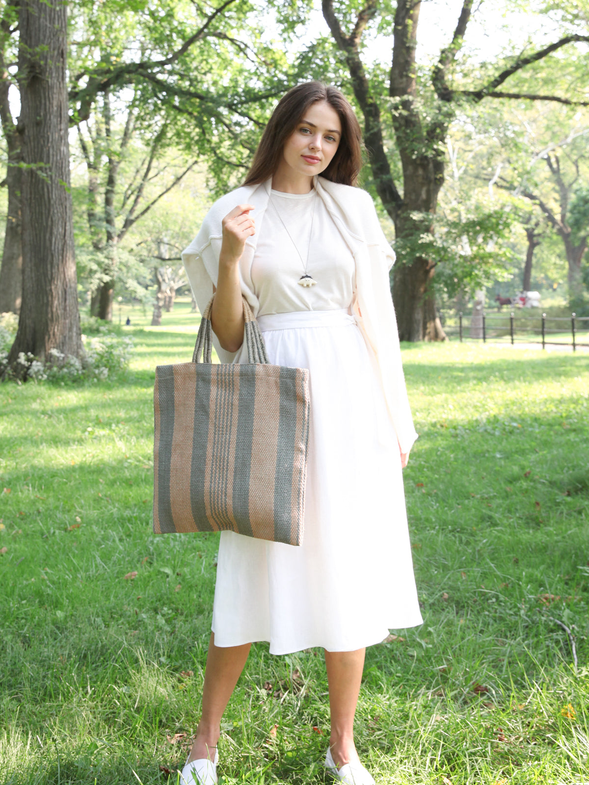 Dora Jute Tote Bag - Pale Green by KORISSA