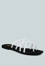 sweetin strappy flat slip on sandals by London Rag