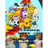 sketchbook with different cartoon: 8.5x11 inch 50 pages Drwing book Contains various graphics and extra white page for creativity in drawing different