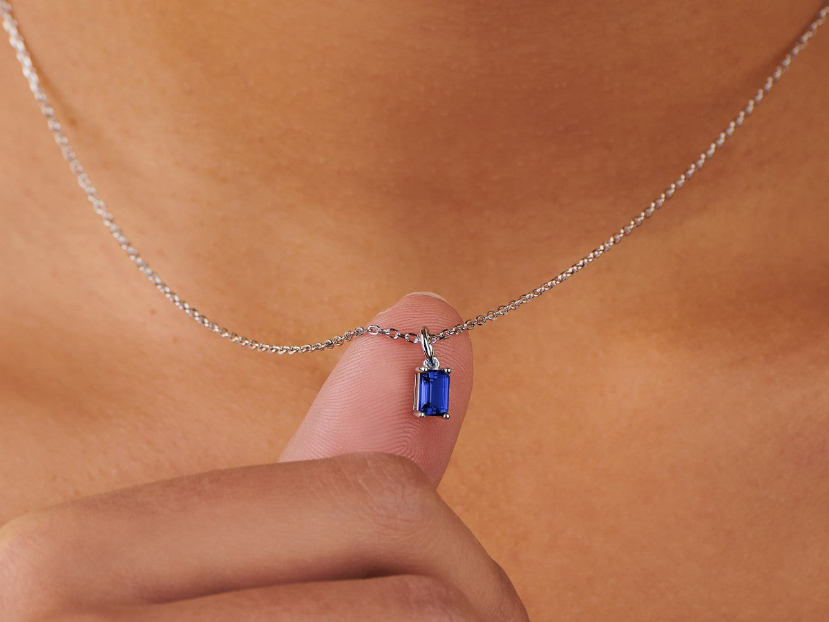 Sapphire Silver Charm by Little Sky Stone