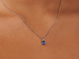 Birthstone Silver Necklace - September by Little Sky Stone