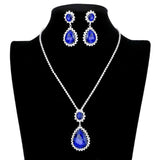 Teardrop Accented Rhinestone Necklace by Madeline Love