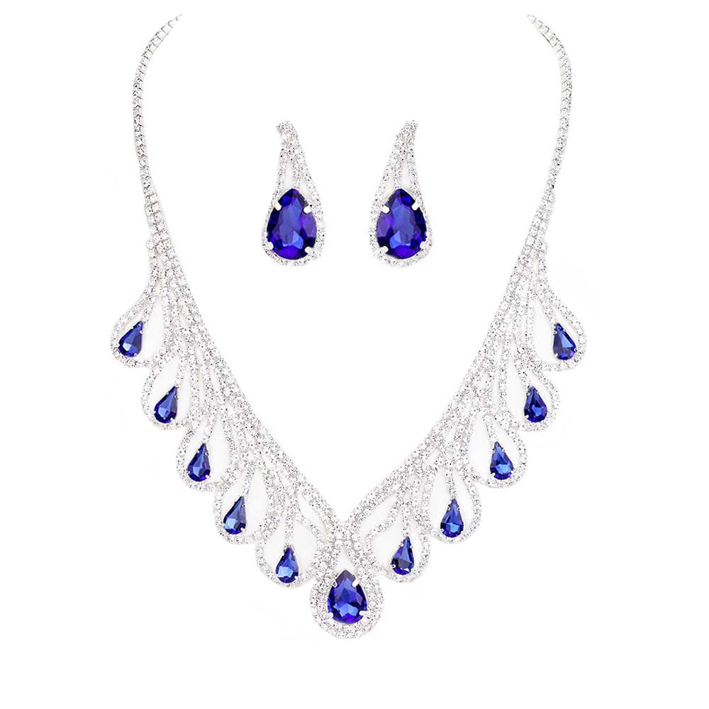 Teardrop Crystal Rhinestone Collar Necklace by Madeline Love