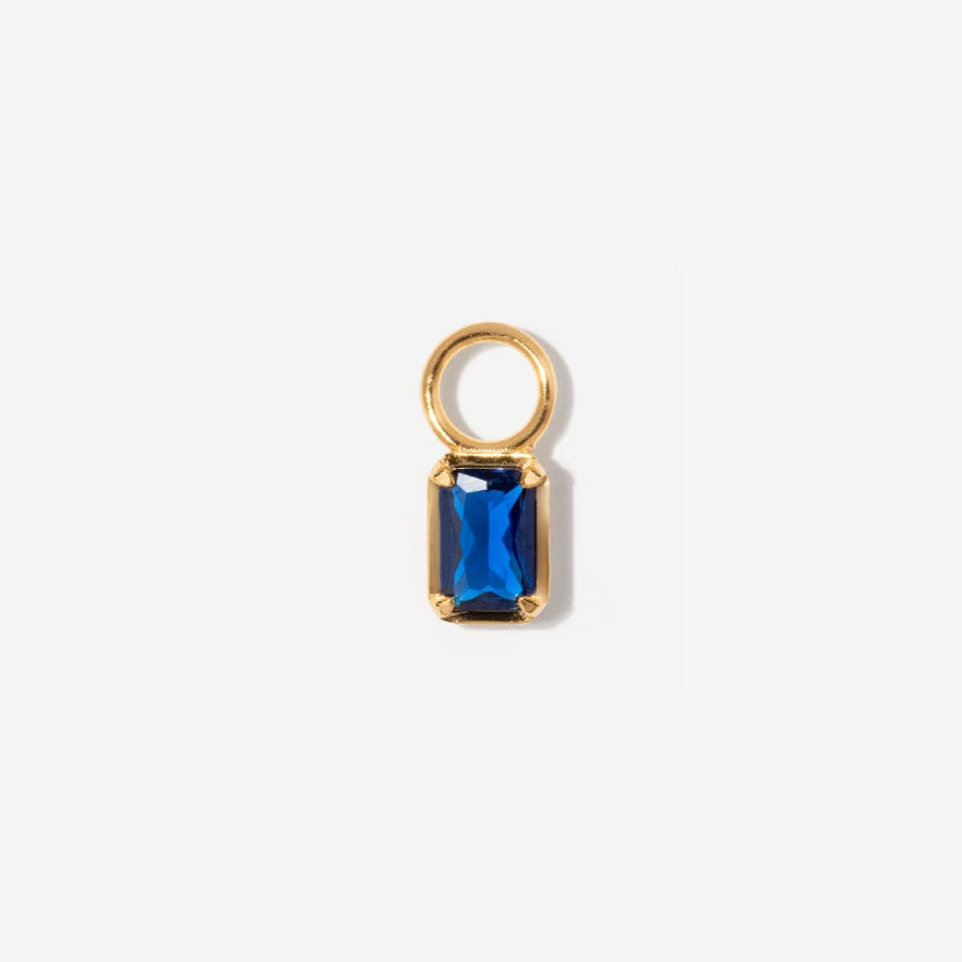 Sapphire Baguette Earrings Charm by Little Sky Stone