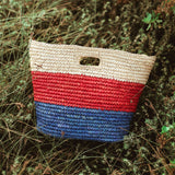 SAYAN Raffia Tote Bag, in Red & Blue by BrunnaCo