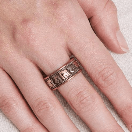 Om Mani Padme Hum Copper Ring by Tiny Rituals