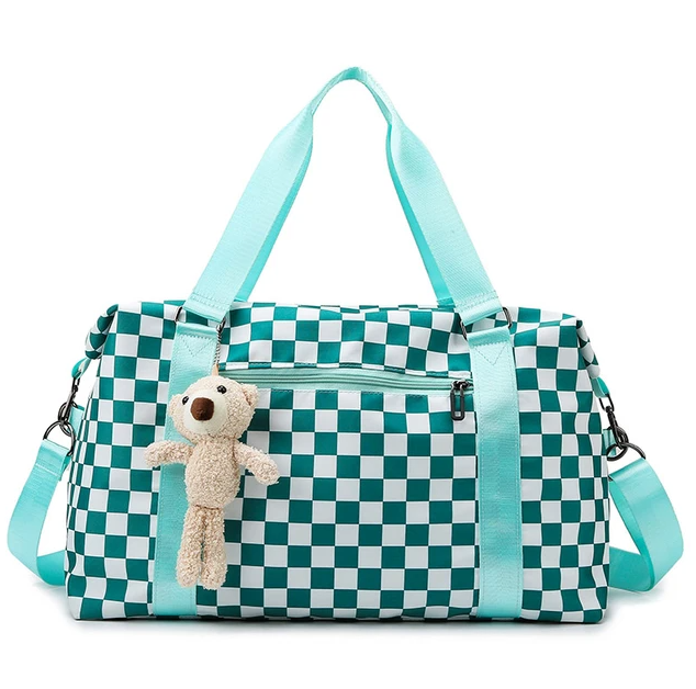 Checkered Overnight Carry On Duffle Gym Bag by Quirky Crate