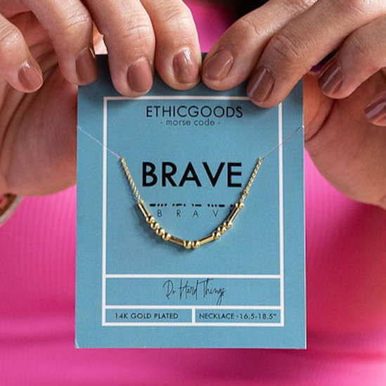 HOPE | Morse Code Classic Gold Beaded Necklace by ETHICGOODS