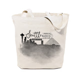 Seattle Cityscape Cotton Canvas Tote Bag by The Cotton & Canvas Co.