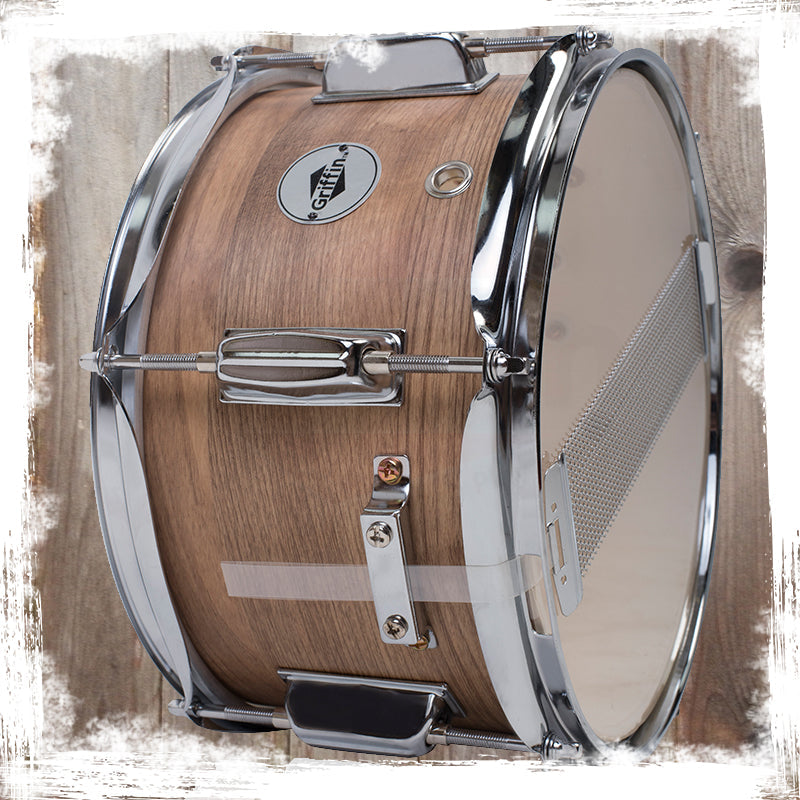 Popcorn Soprano Snare Drum by GRIFFIN - Acoustic Firecracker 10"x6" Poplar Wood Shell with Oakwood by GeekStands.com