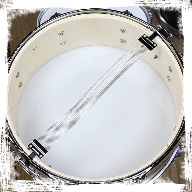 Deluxe Snare Drum by GRIFFIN - 14" x 5.5" Poplar Wood Shell with Zebra PVC Glossy Finish by GeekStands.com