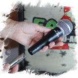 Cardioid Dynamic Microphone with Mic Clip by FAT TOAD - Vocal Handheld, Unidirectional Mic - Singing Wired Microphone for Music Stage Performances by GeekStands.com