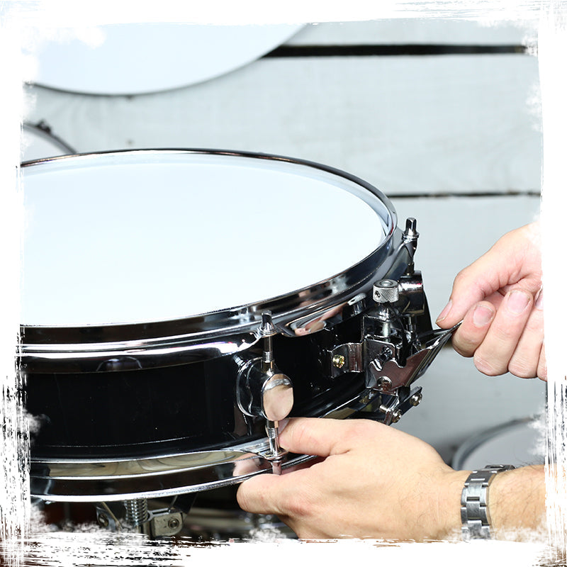 Piccolo Snare Drum 13" x 3.5" by GRIFFIN - 100% Poplar Wood Shell Black PVC & White Coated Drum Head by GeekStands.com