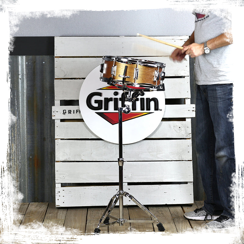 Extended Height Snare Drum Stand by GRIFFIN - Tall Adjustable Height Snare Stand For Practice Pad by GeekStands.com