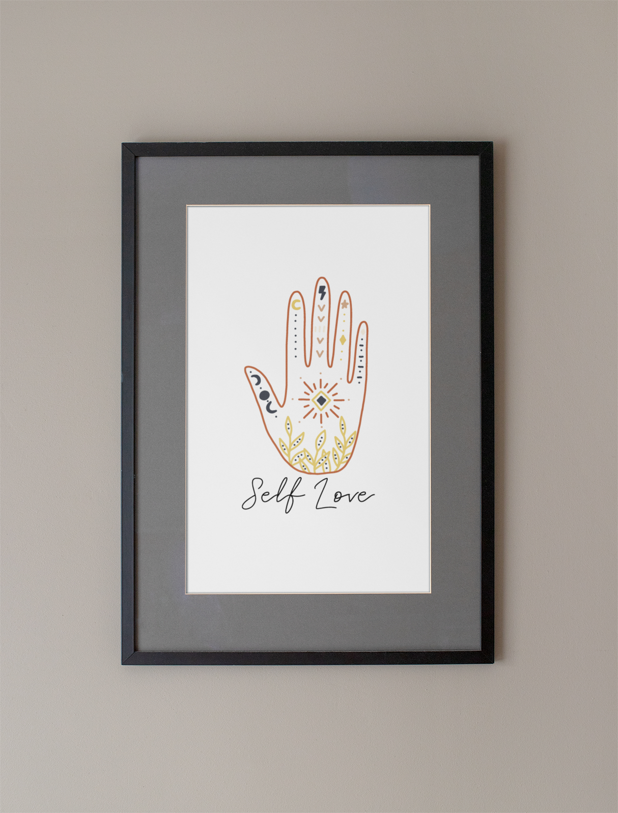 Self Love Boho Boho Hippie Simple Home Wall Decor Print by WinsterCreations™ Official Store