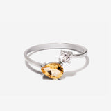 Serpentine Citrine Silver Ring by Little Sky Stone