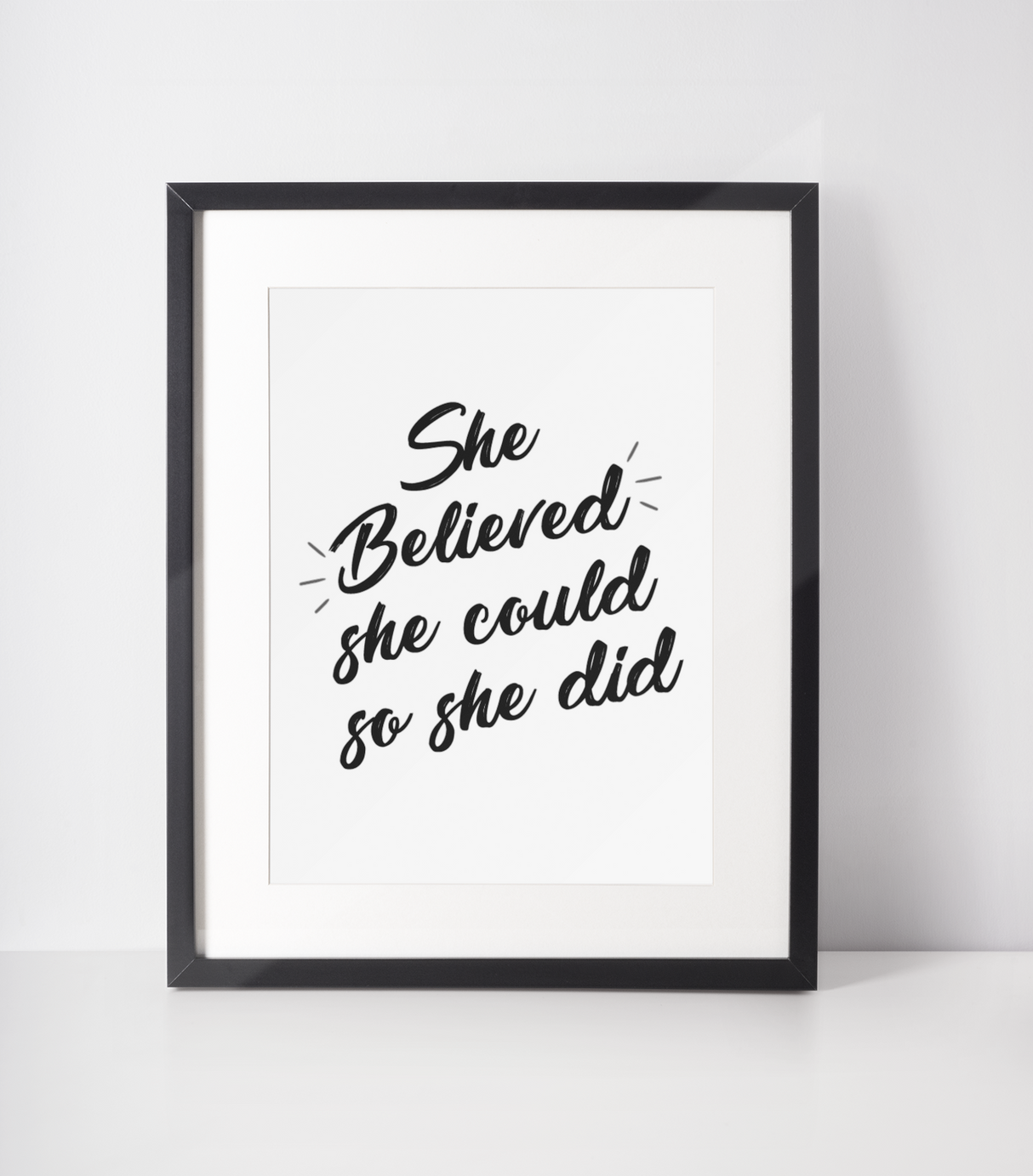 She Belived She Could So She Did NEW Inspirational Wall Decor Quote Print by WinsterCreations™ Official Store