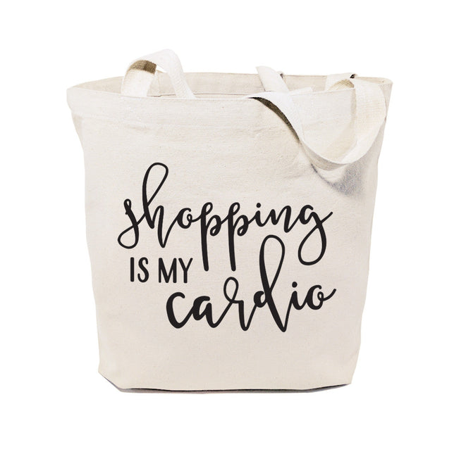 Shopping Is My Cardio Cotton Canvas Tote Bag by The Cotton & Canvas Co.