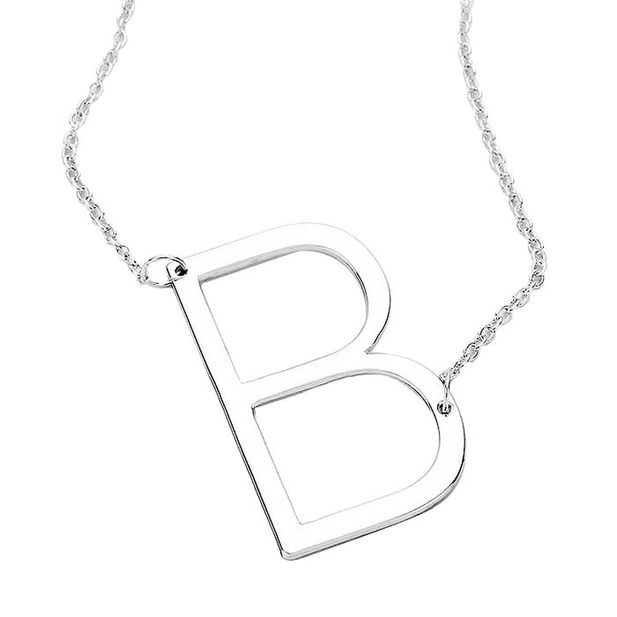 B Monogram Metal Pendant Necklace by Madeline Love