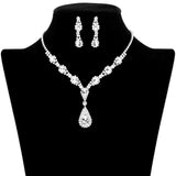 Beautiful Teardrop Stone Accented Rhinestone Necklace by Madeline Love