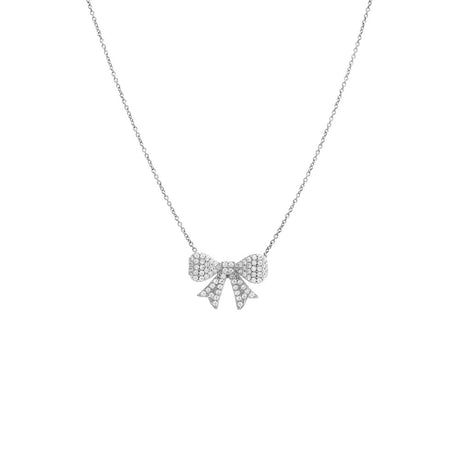 Mini Pave Bow Tie Necklace by By Adina Eden