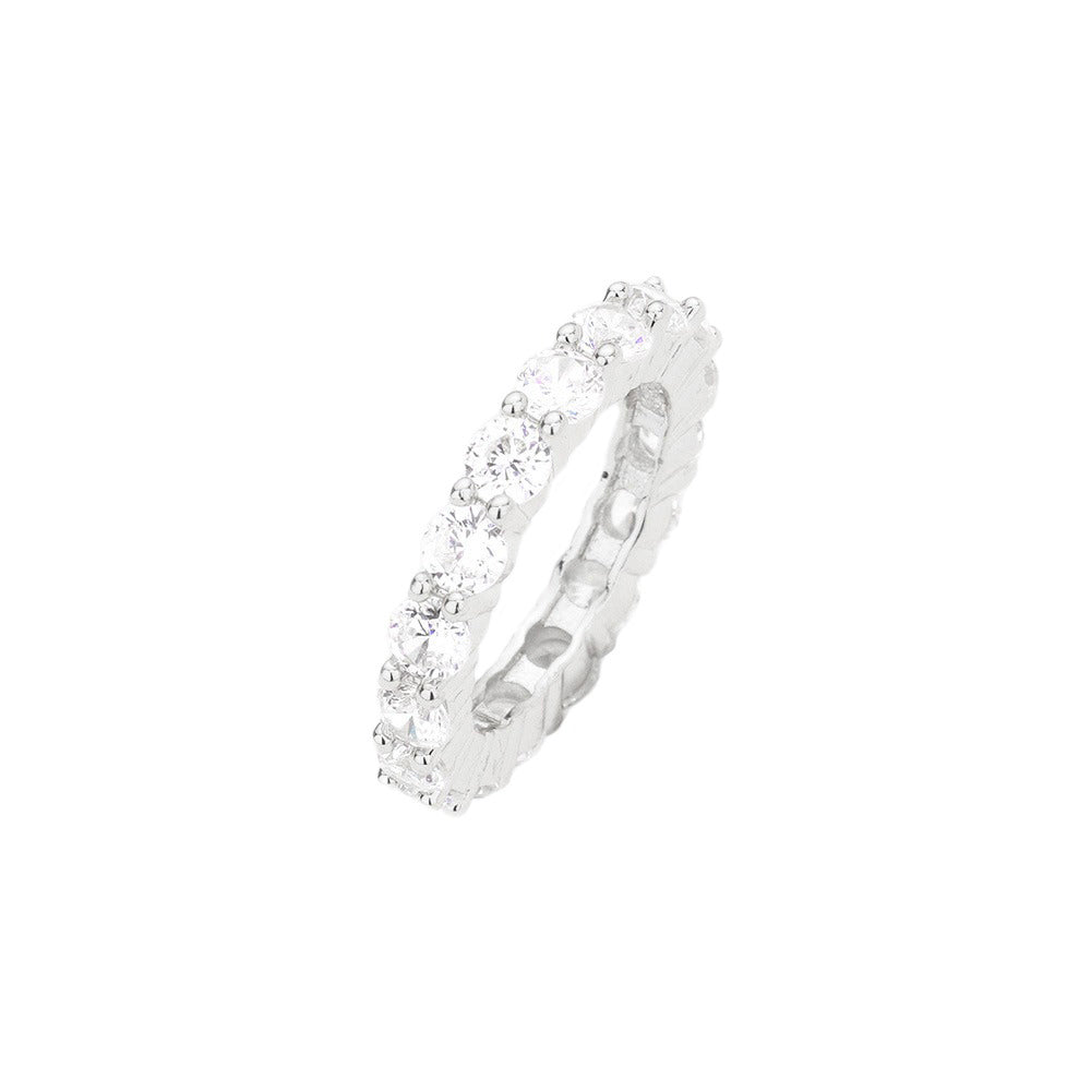 CZ Round Accented Band Ring by Madeline Love