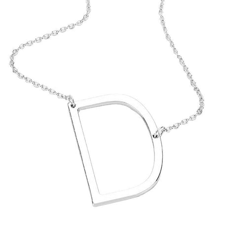 D Monogram Metal Pendant Necklace by Madeline Love