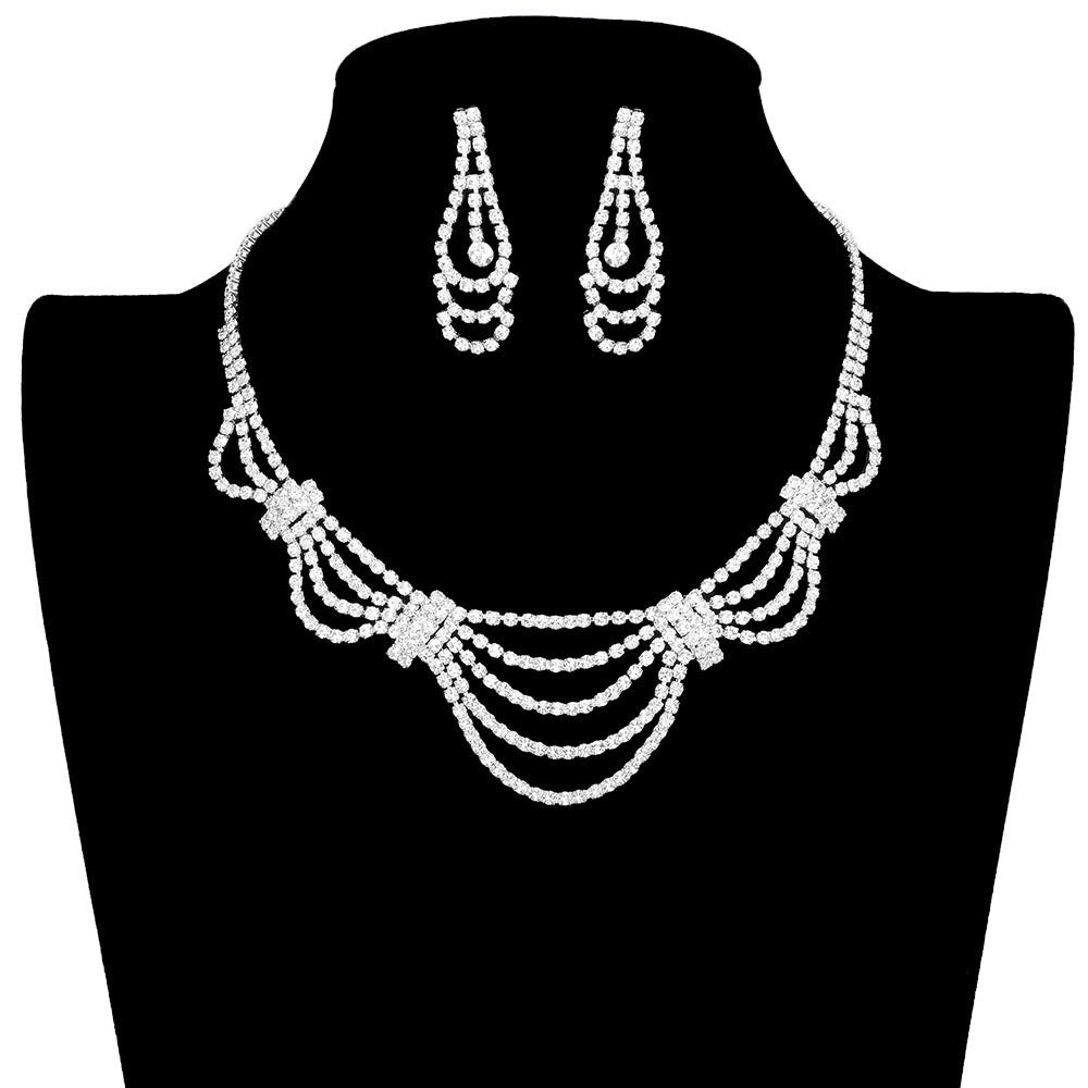 Draped Rhinestone Necklace by Madeline Love