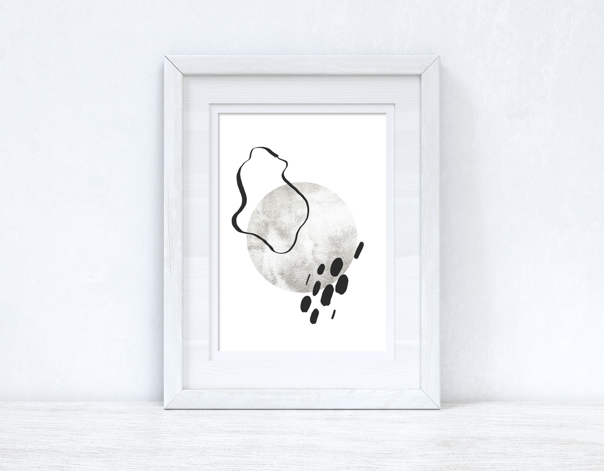 Silver Grey Black Abstract 1 Colour Shapes Home Wall Decor Print by WinsterCreations™ Official Store