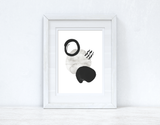 Silver Grey Black Abstract 2 Colour Shapes Home Wall Decor Print by WinsterCreations™ Official Store