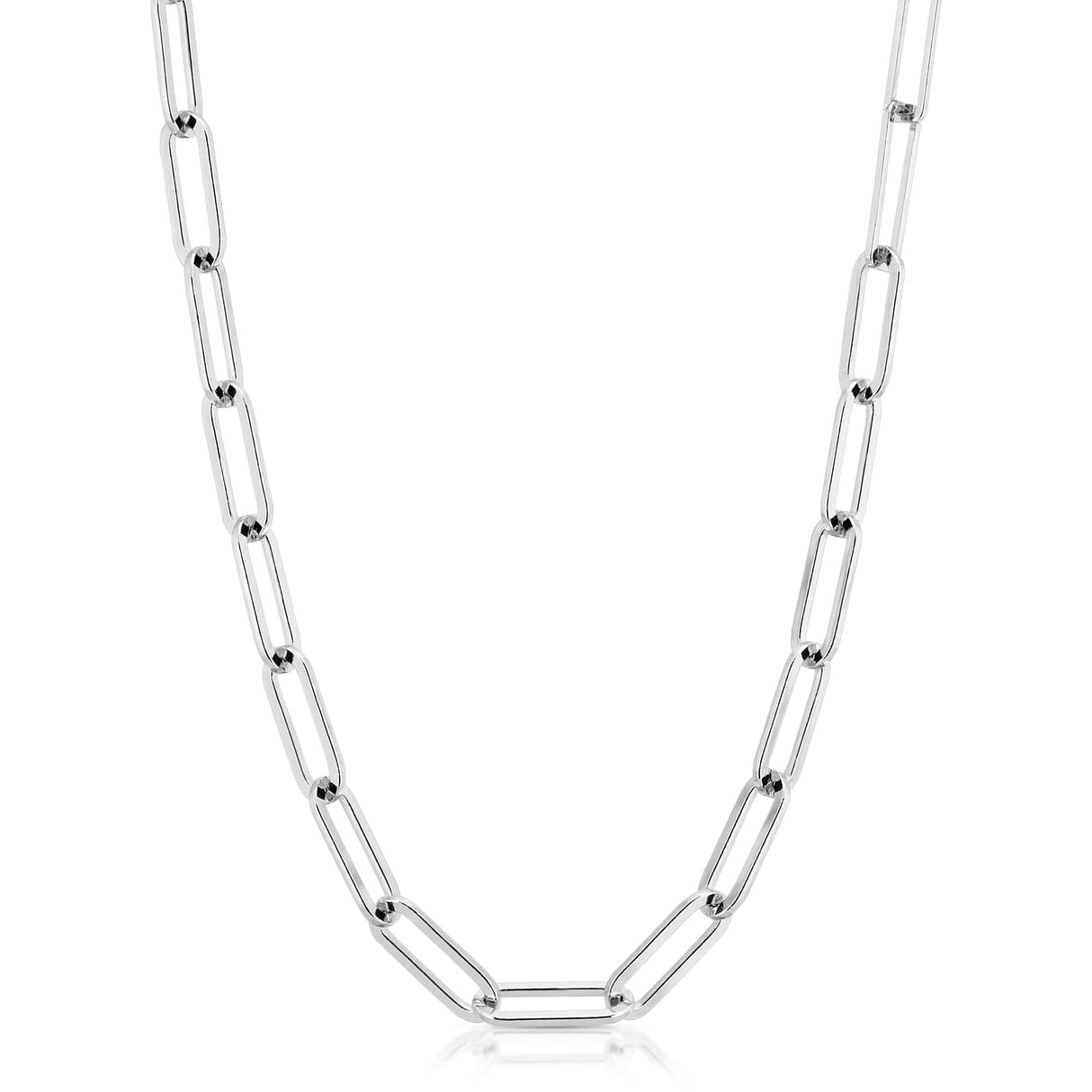 Silver Large Elongated Link Chain by eklexic jewelry