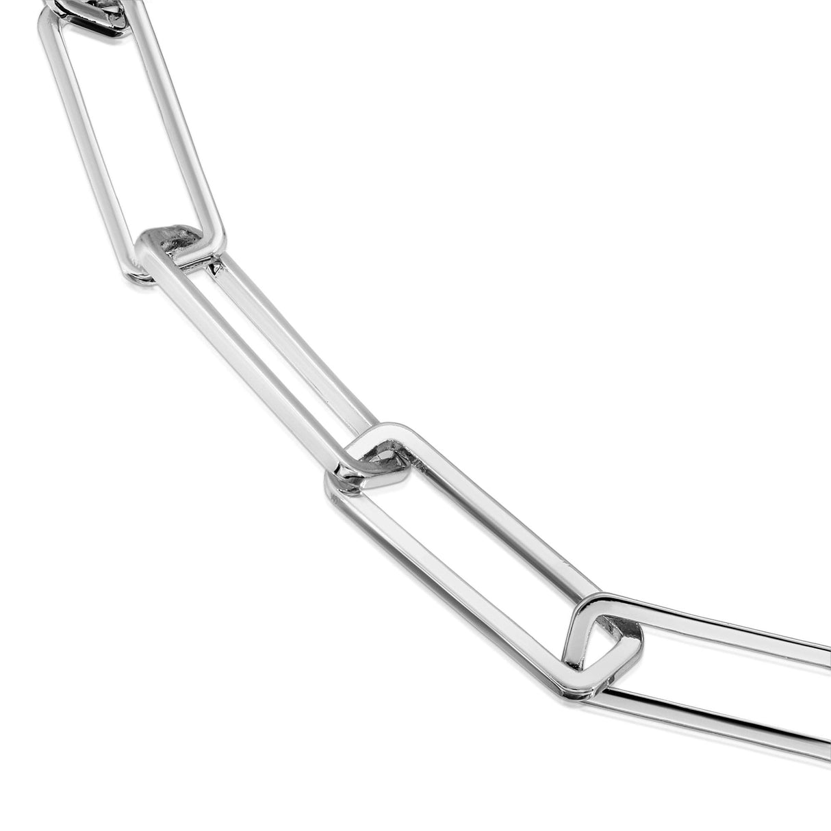 Silver Large Rectangle Link Chain by eklexic jewelry