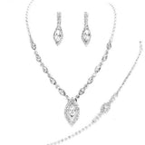 Marquise Rhinestone Necklace Jewelry Set by Madeline Love