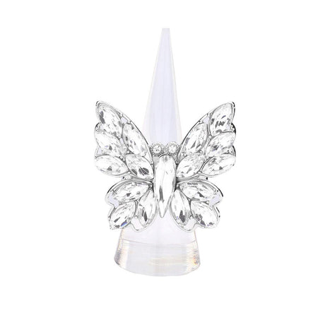 Marquise Stone Cluster Butterfly Stretch Ring by Madeline Love