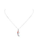 Rhinestone Embellished Parrot Pendant Charm Necklace by Madeline Love