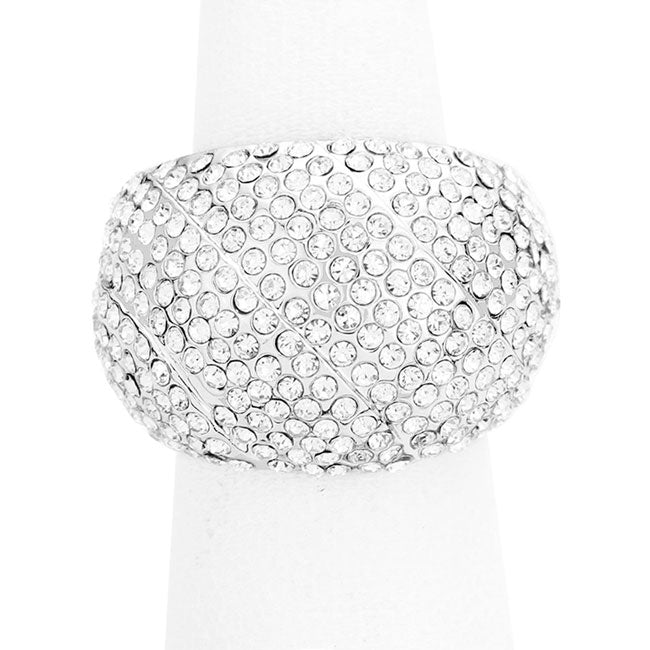 Rhinestone Pave Stretch Ring by Madeline Love