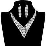 Rhinestone Pave V Shape Collar Necklace by Madeline Love